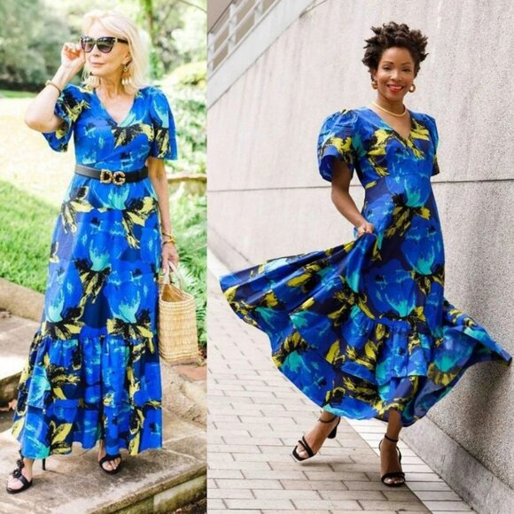 Christopher John Rogers Dresses & Skirts - RARE Christopher John Rogers Target Blue Floral Maxi Dress NWT 6 FIRM